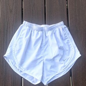 White Nike Dri-Fit Workout Shorts